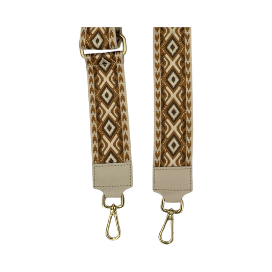 Schulterriemen für Taschen Muster Braun-Beige - Gold