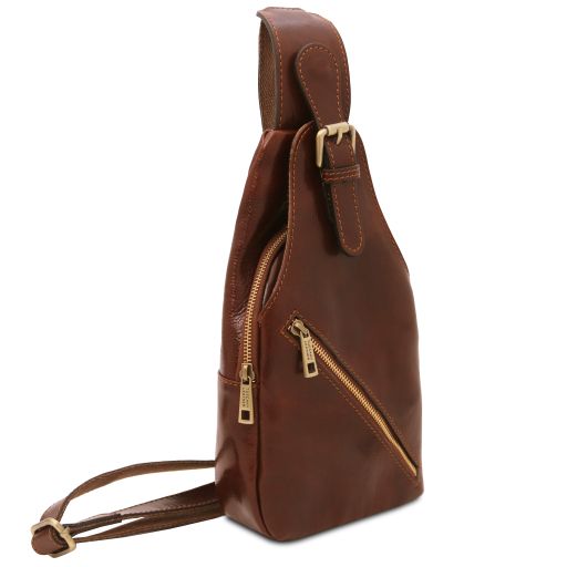 Kevin - Brusttasche aus Leder Braun