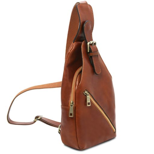 Kevin - Brusttasche aus Leder Honig