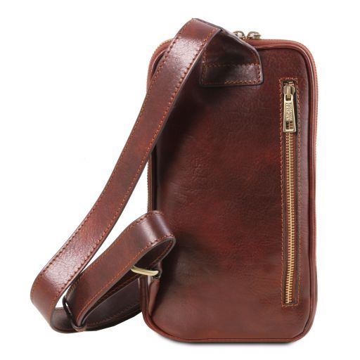 Martin - Brusttasche aus Leder Dunkelbraun