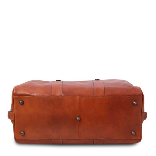 TL Voyager Reisetasche Leder Vorderfach Dunkelbraun
