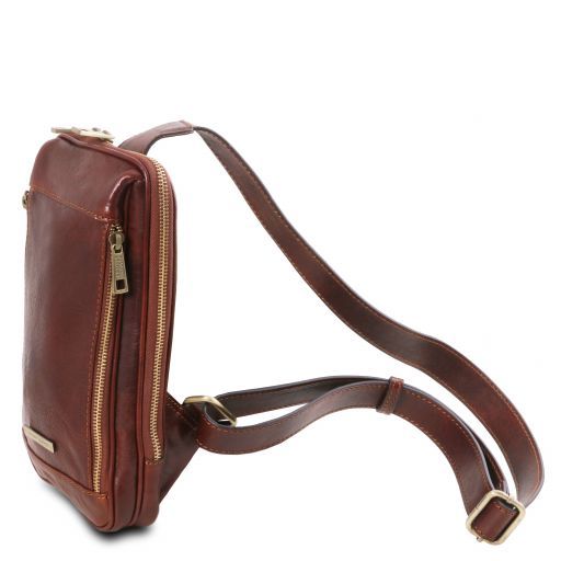 Martin - Brusttasche aus Leder Dunkelbraun