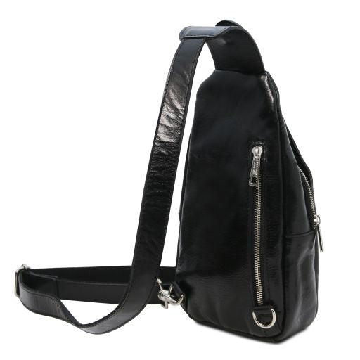 Kevin - Brusttasche aus Leder Schwarz