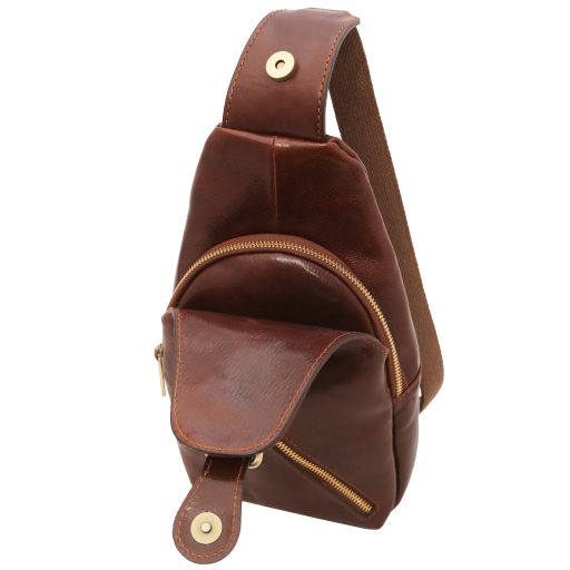Kevin - Brusttasche aus Leder Braun