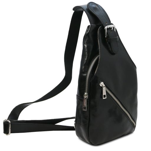 Kevin - Brusttasche aus Leder Schwarz