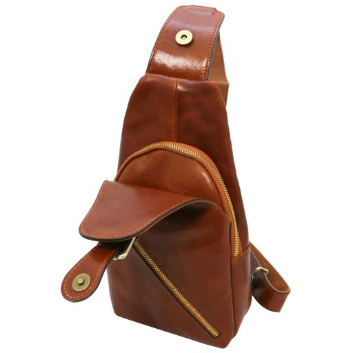 Kevin - Brusttasche aus Leder Honig