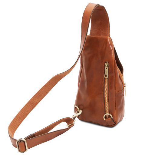 Kevin - Brusttasche aus Leder Honig
