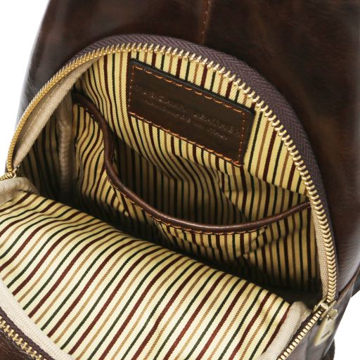 Kevin - Brusttasche aus Leder Dunkelbraun