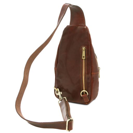 Kevin - Brusttasche aus Leder Braun