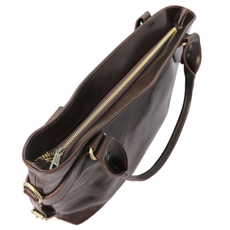 Ilenia - Henkeltasche aus Leder Braun