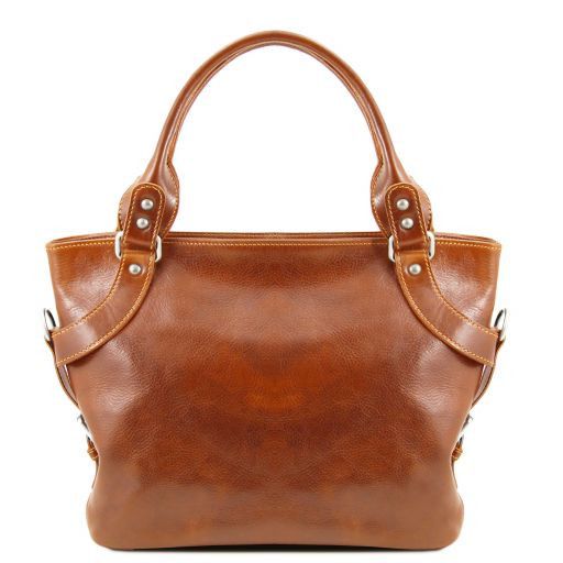 Ilenia - Henkeltasche aus Leder Honig