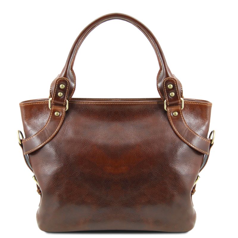 Ilenia - Henkeltasche aus Leder Braun