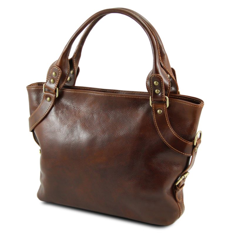 Ilenia - Henkeltasche aus Leder Braun