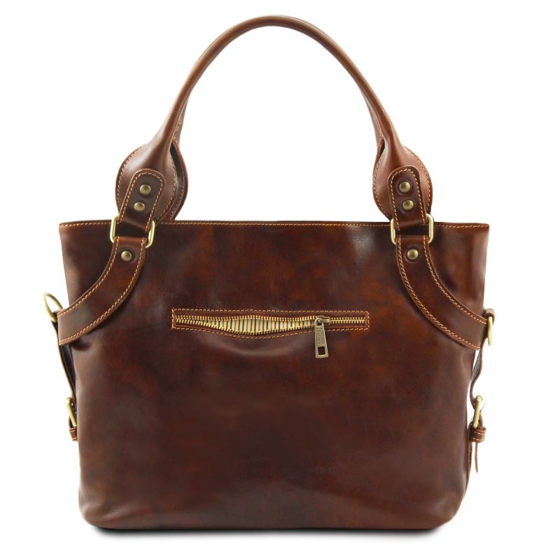 Ilenia - Henkeltasche aus Leder Braun