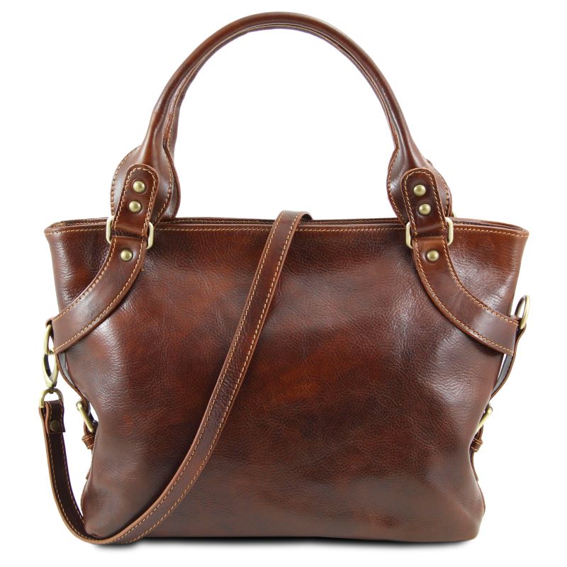 Ilenia - Henkeltasche aus Leder Braun