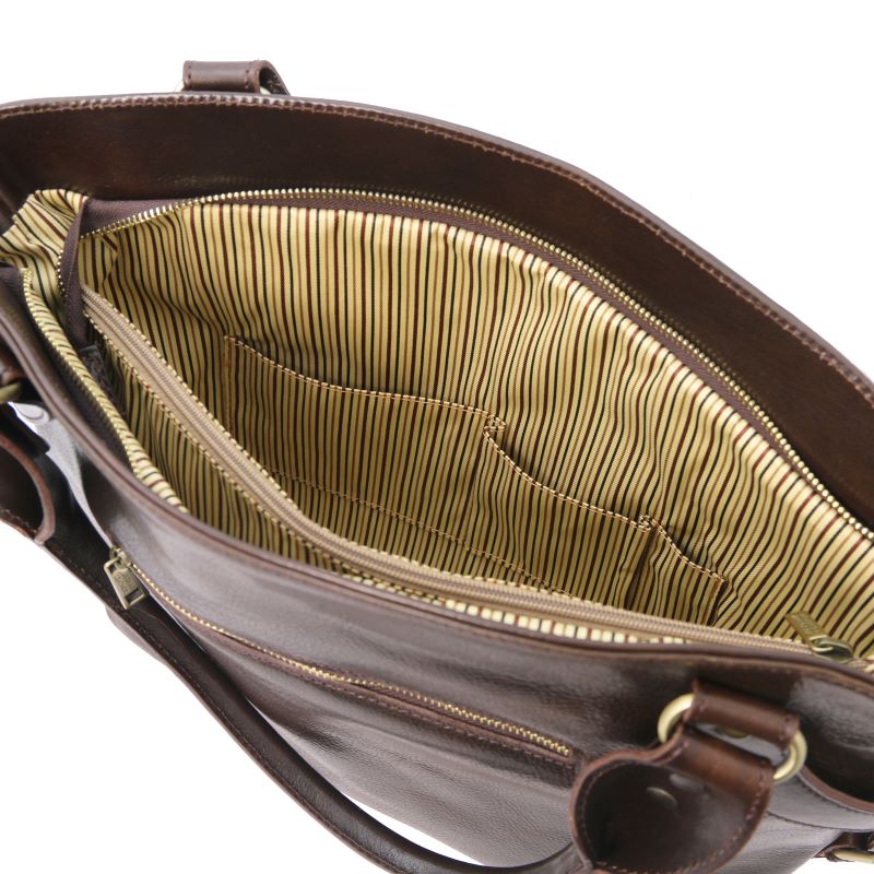 Ilenia - Henkeltasche aus Leder Braun