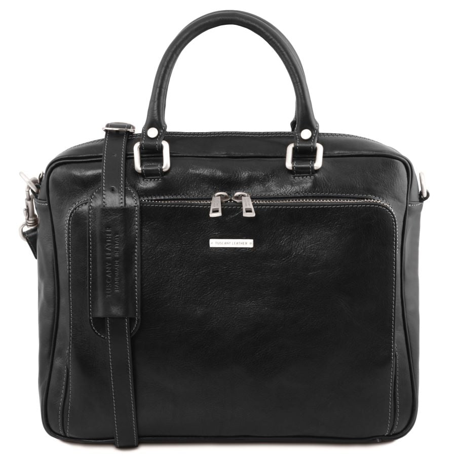 Pisa - Notebook Aktentasche Leder Schwarz