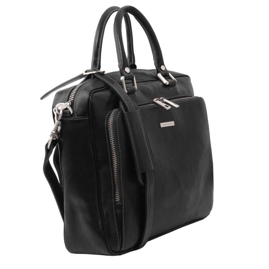Pisa - Notebook Aktentasche Leder Schwarz