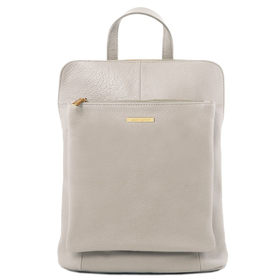TL Bag - Lederrucksack aus weichem Leder Grau
