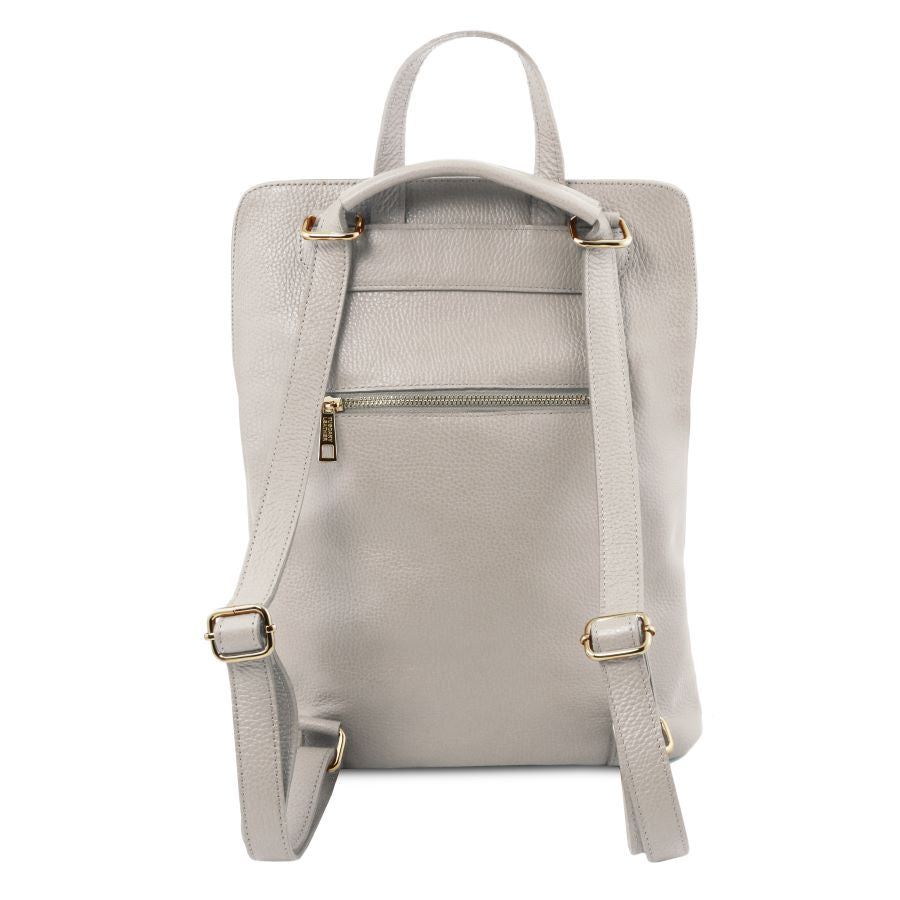 TL Bag - Lederrucksack aus weichem Leder Grau