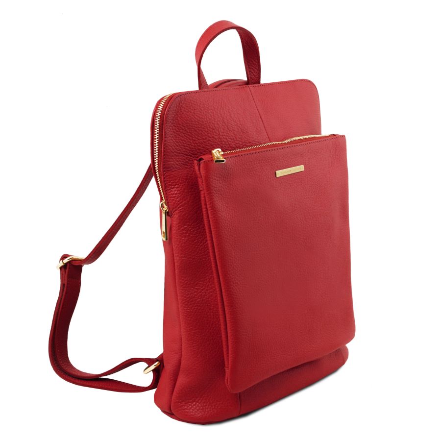 TL Bag - Lederrucksack Leder Rot