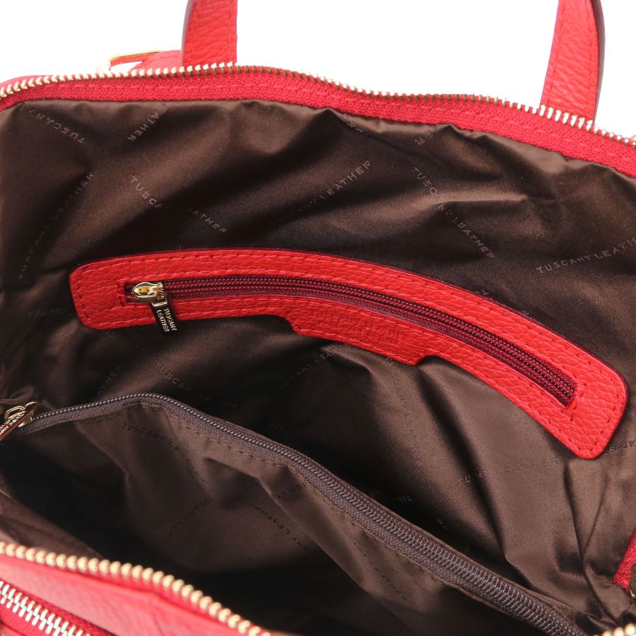 TL Bag - Lederrucksack Leder Rot