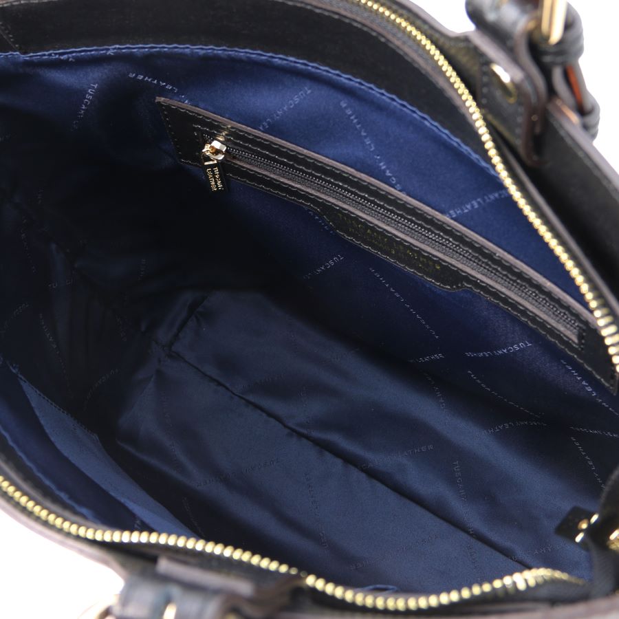 TL Bag - Shopping Tasche aus Saffiano Leder-Schwarz