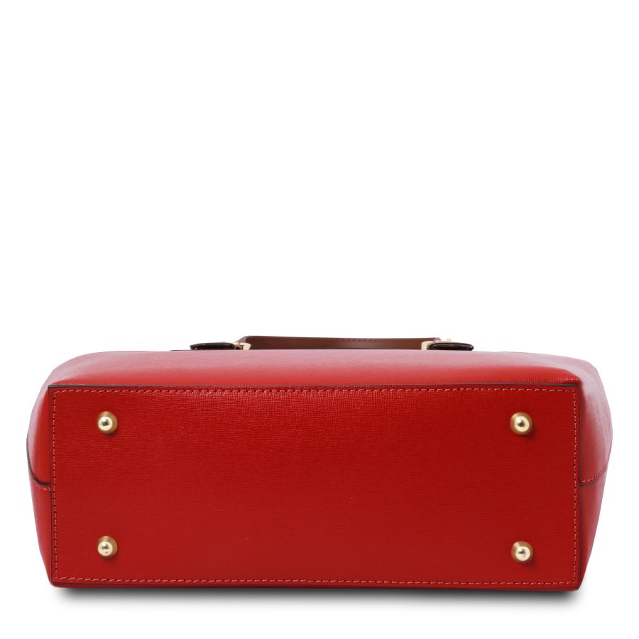 TL Bag - Shopping Tasche aus Saffiano Leder Rot