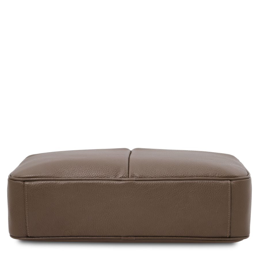 Treviso - Notebook Aktentasche aus Leder Taupe