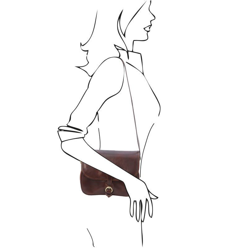 Alessia - Schultertasche Leder Braun