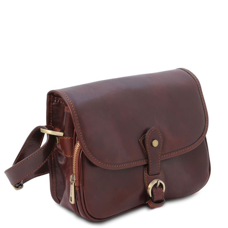 Alessia - Schultertasche Leder Braun
