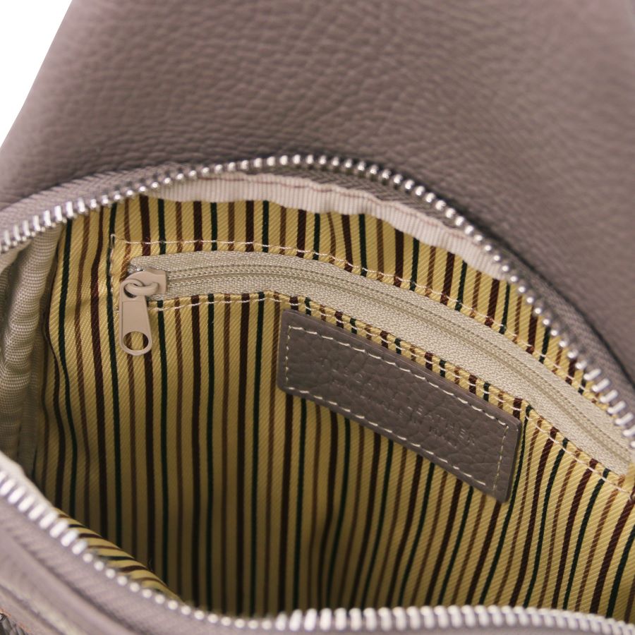 Albert - Brusttasche Leder Grau