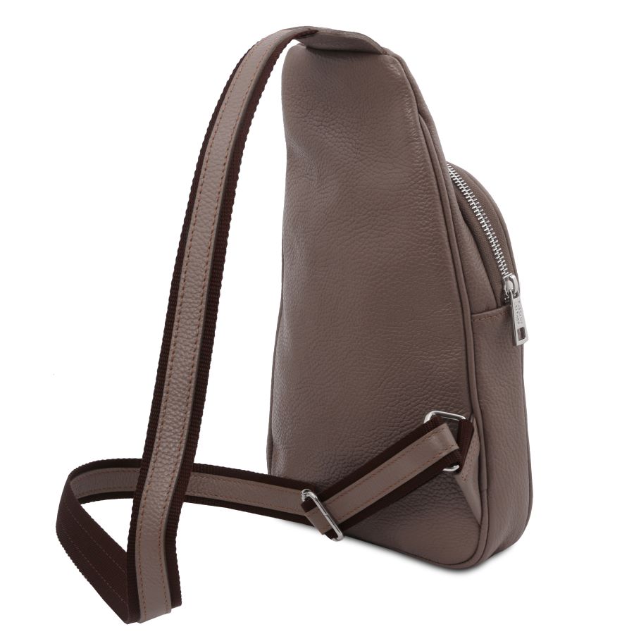 Albert - Brusttasche Leder Grau