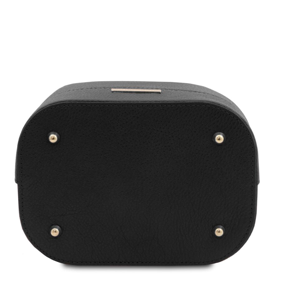 TL Bucket Bag - Beuteltasche aus Leder Schwarz