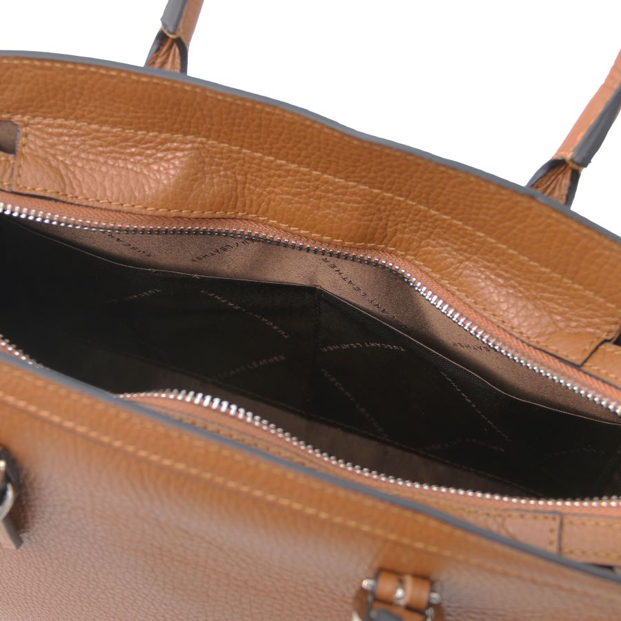 TL Bag - Handtasche aus Leder Cognac