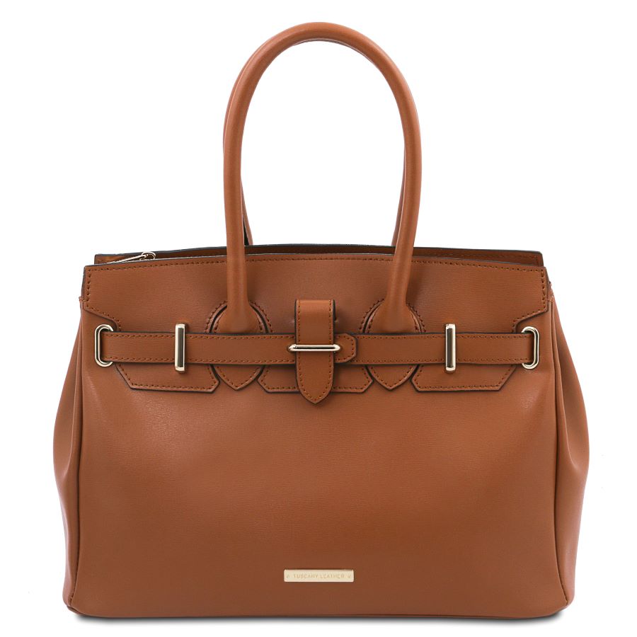 TL Bag - Handtasche aus Leder Cognac