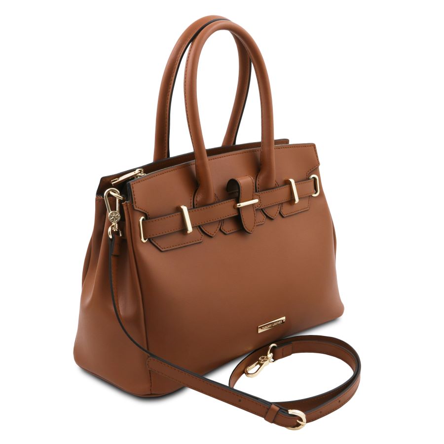 TL Bag - Handtasche aus Leder Cognac