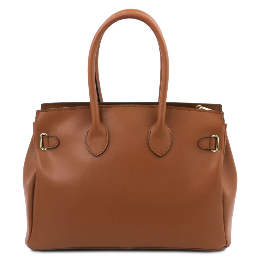 TL Bag - Handtasche aus Leder Cognac