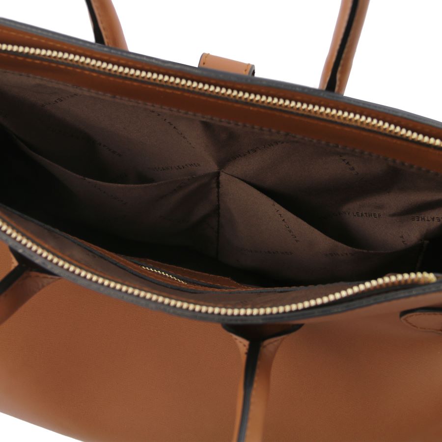 TL Bag - Handtasche aus Leder Cognac