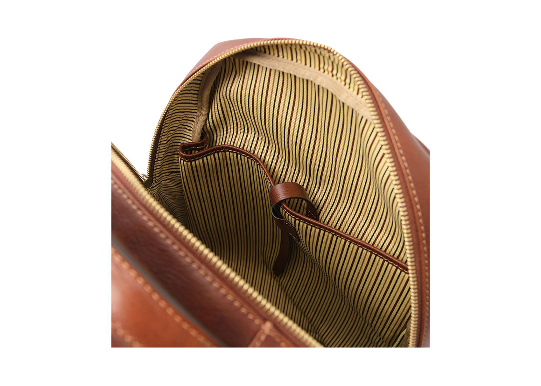 Melbourne - Notebook Rucksack aus Leder Braun