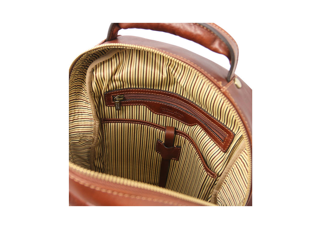 Melbourne - Notebook Rucksack aus Leder Braun