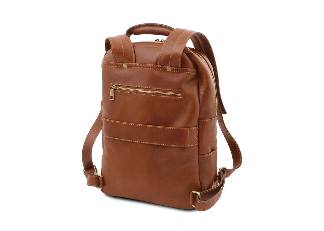 Melbourne - Notebook Rucksack aus Leder Natural