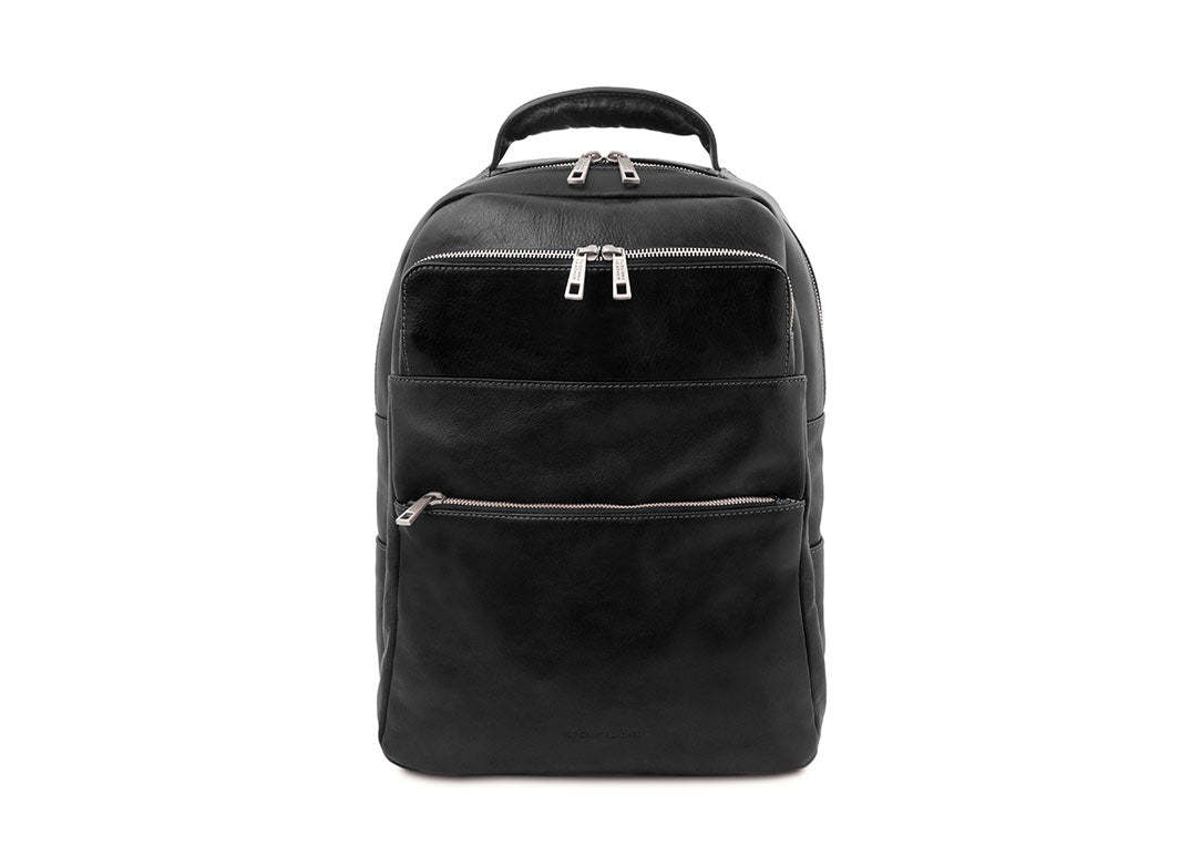 Melbourne - Notebook Rucksack aus Leder-Schwarz
