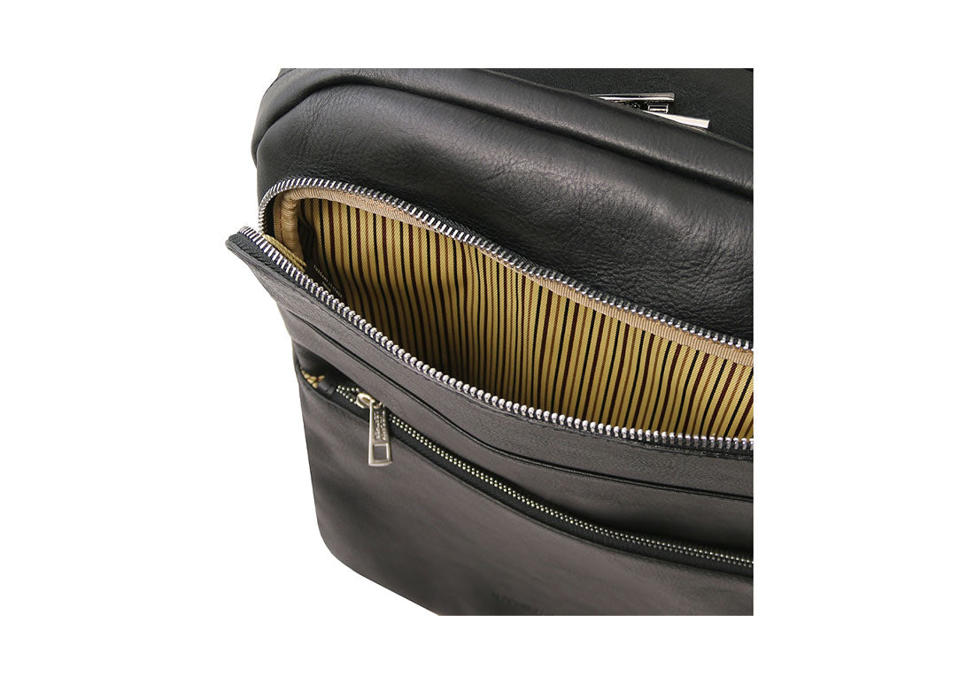 Melbourne - Notebook Rucksack aus Leder-Schwarz