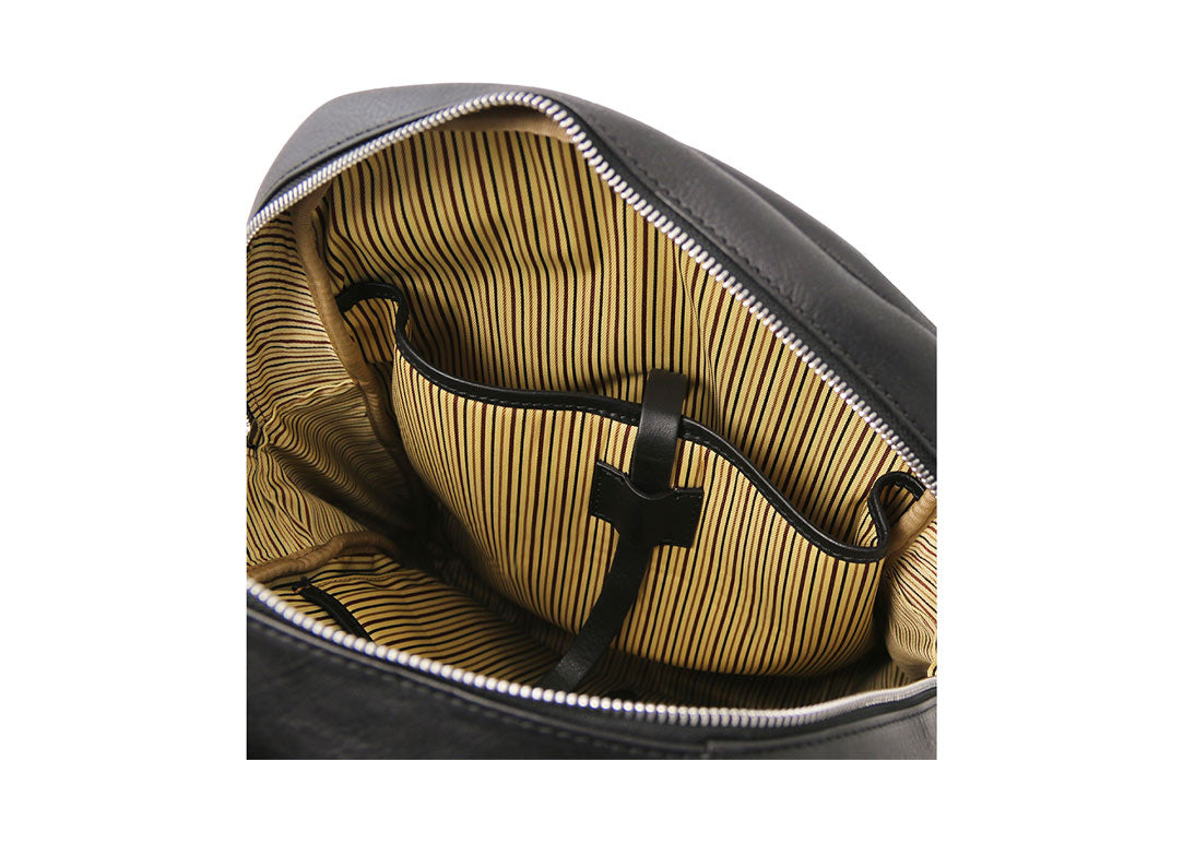 Melbourne - Notebook Rucksack aus Leder-Schwarz
