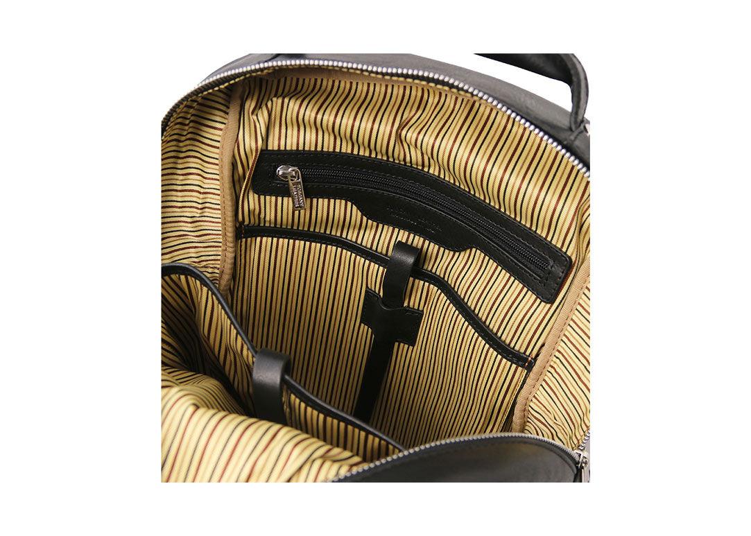 Melbourne - Notebook Rucksack aus Leder-Schwarz