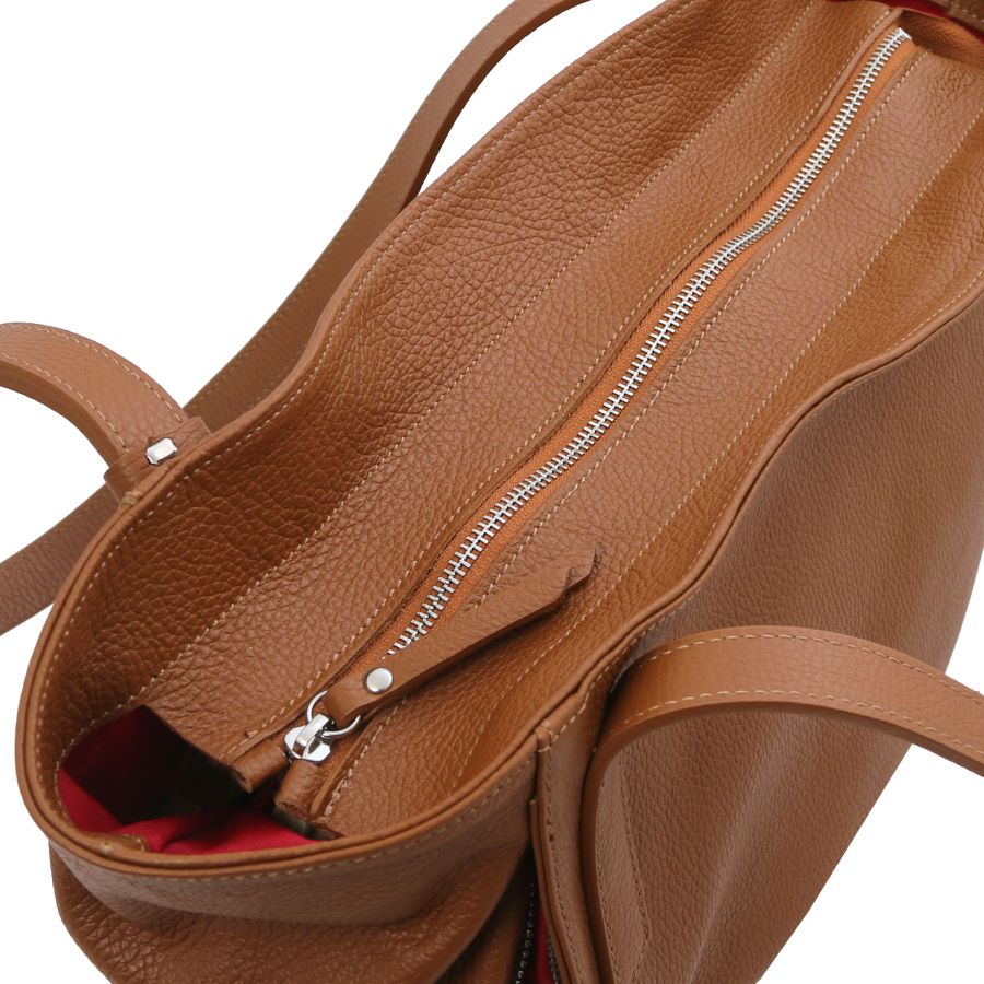 TL Bag - Shopping Tasche Leder Cognac