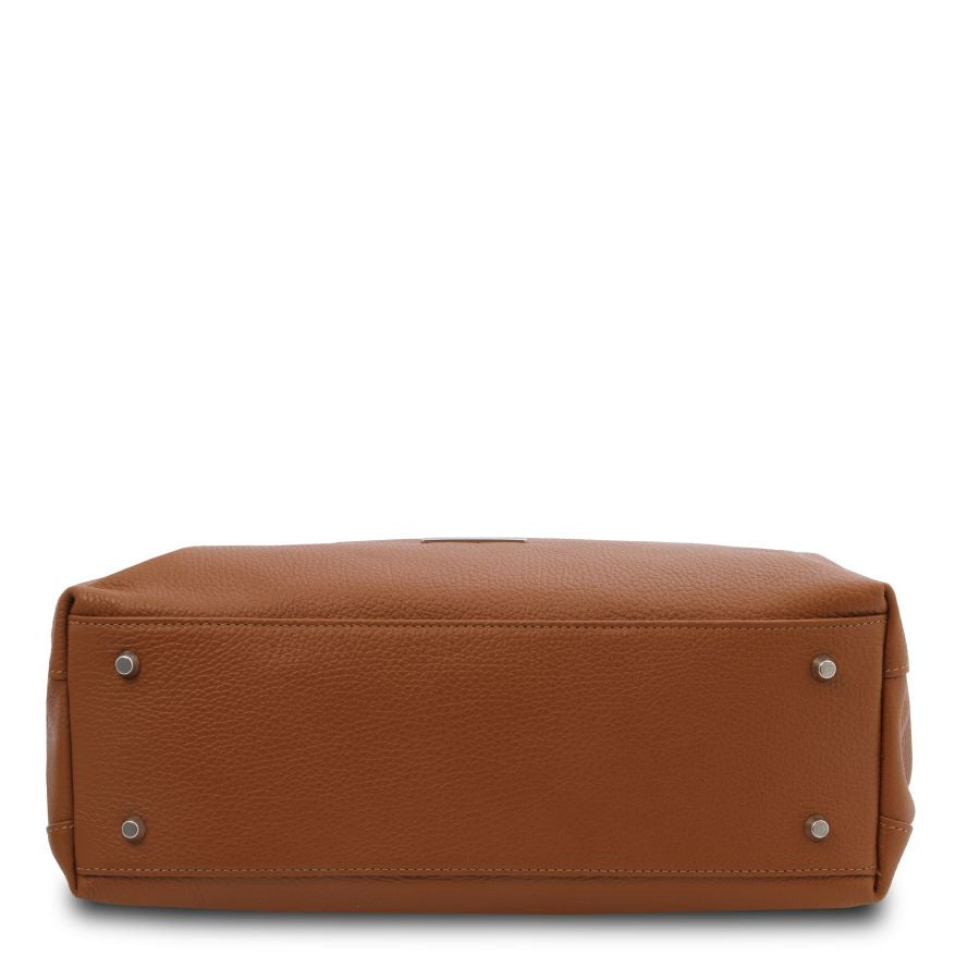 TL Bag - Shopping Tasche Leder Cognac
