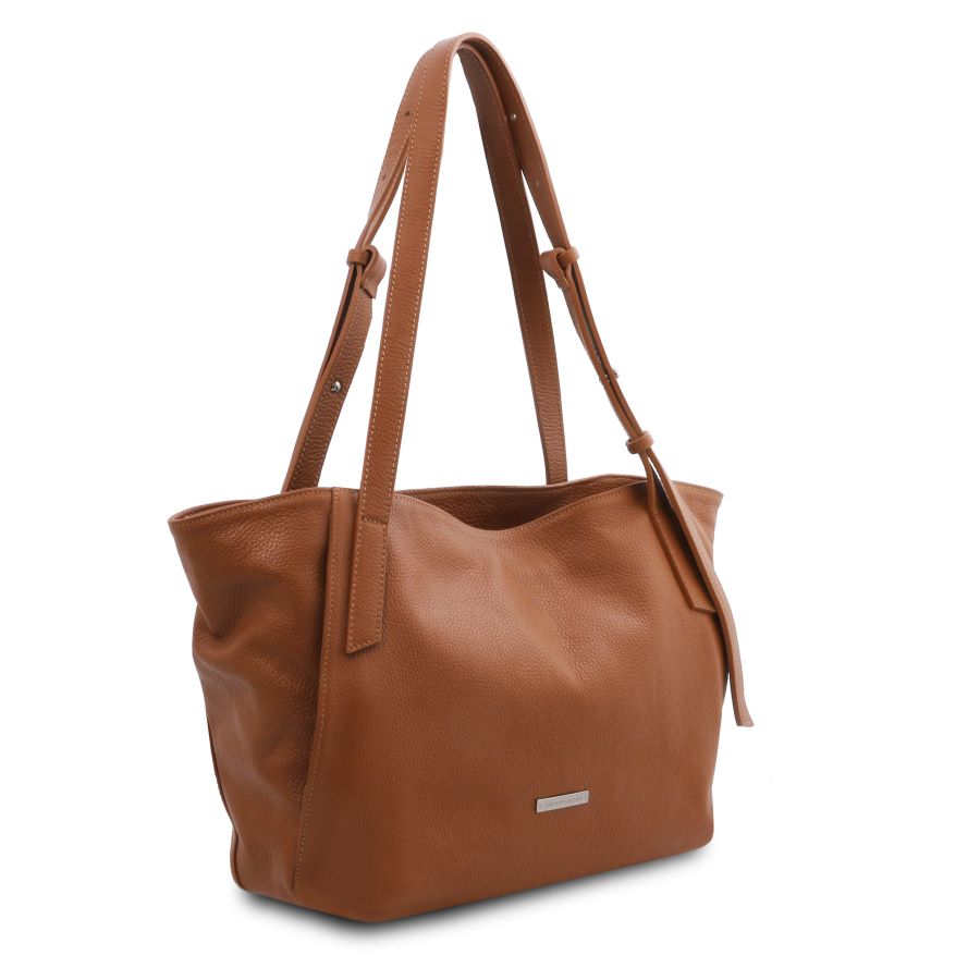 TL Bag - Shopping Tasche Leder Cognac