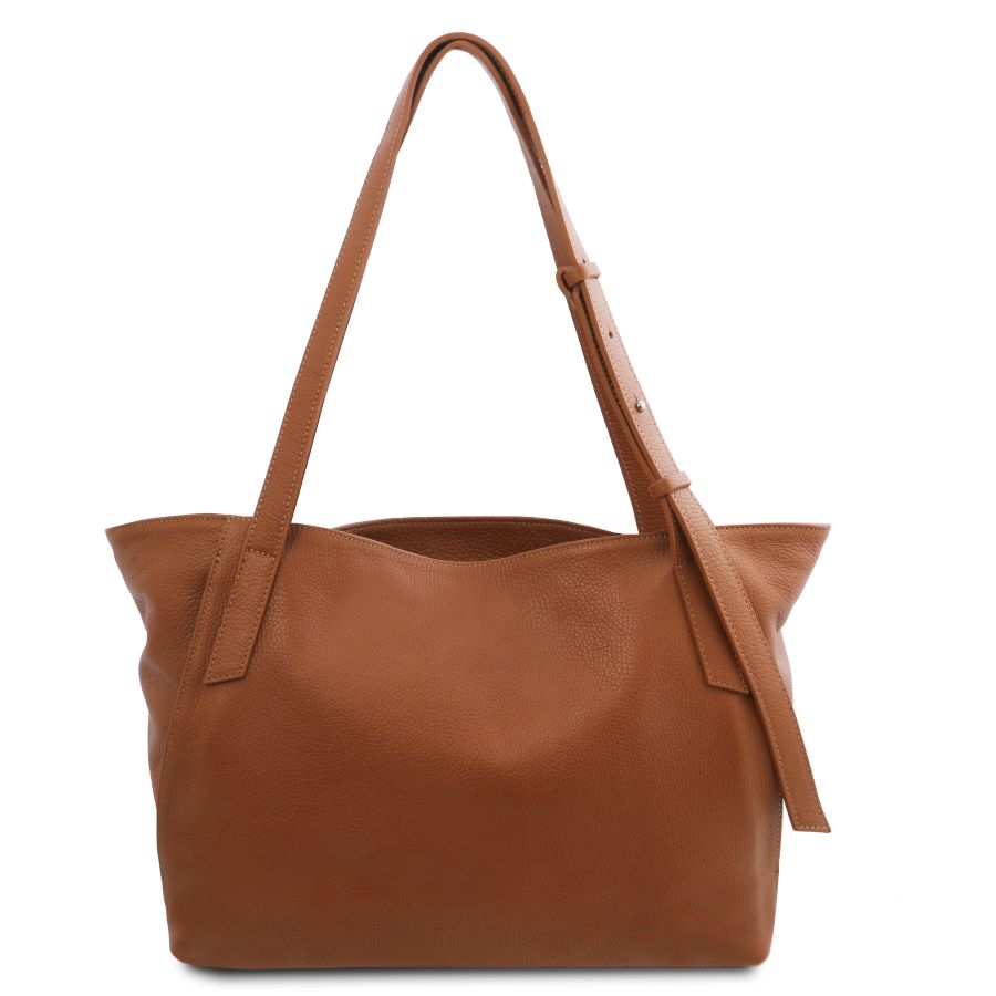 TL Bag - Shopping Tasche Leder Cognac